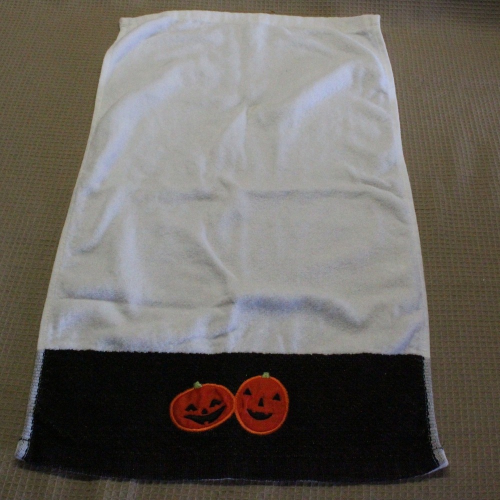Halloween It's The Thing Hand Towel White Black Orange Pumpkin Y2K Spooky Decor